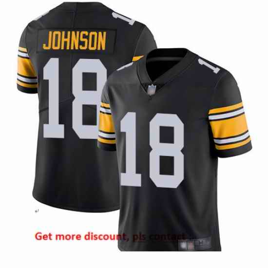 Steelers 18 Diontae Johnson Black Alternate Men Stitched Football Vapor Untouchable Limited Jersey